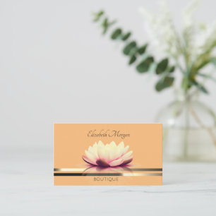Carte De Visite Élégant Bandes dorées de lotus professionnelles