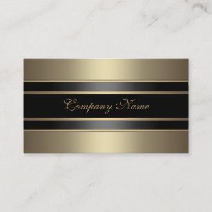 Carte De Visite Élégant Beige Métal Aspect Bronze Noir
