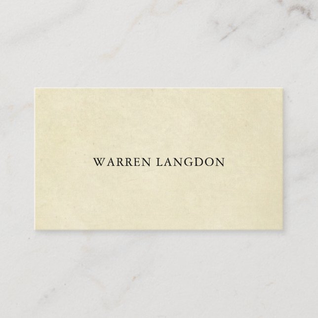 Carte De Visite Élégant Beige Vintage Paper Professional (Devant)