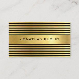 Carte De Visite Élégant Black Gold Modèle professionnel moderne
