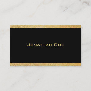 Carte De Visite Élégant Black Gold moderne minimaliste Modèle