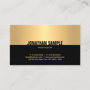 Carte De Visite Elégant Black Gold Moderne Modèle sophistiqué