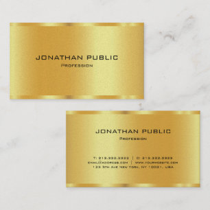 Carte De Visite Elégant Black & Gold Premium Pearl Luxueux