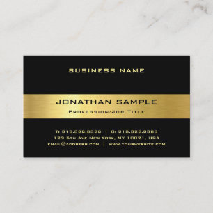 Carte De Visite Elégant Black Gold tendance Modèle moderne luxe mo