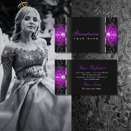 Carte De Visite Élégant Black Purple Squigglé Bijoux Ornementaux