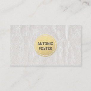 Carte De Visite Élégant blanc ciré papier Gold Cercle Designer