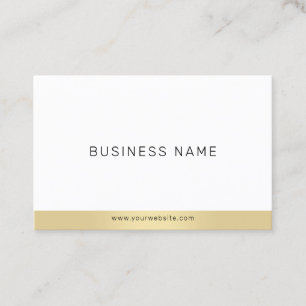 Carte De Visite Élégant blanc d'or minimaliste professionnel