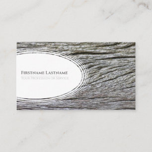 Carte De Visite Elégant blanc ellipse bois style bois grain