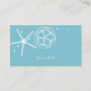 Carte De Visite Elégant blanc et Turquoise Elegant Pearl Starfish
