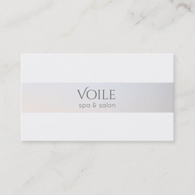 Carte De Visite Elégant blanc moderne Lumineuse Stripe Beauté Salo (Devant)
