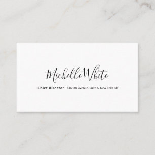 Carte De Visite Élégant Blanc Moderne Professionnel Simple