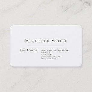 Carte De Visite Élégant Blanc Moderne Professionnel Simple