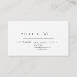Carte De Visite Élégant Blanc Moderne Professionnel Simple