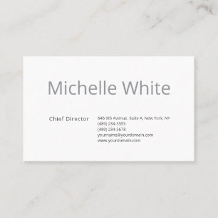 Carte De Visite Élégant Blanc Moderne Professionnel Simple