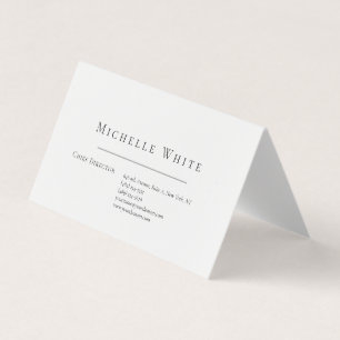 Carte De Visite Élégant Blanc Moderne Professionnel Simple
