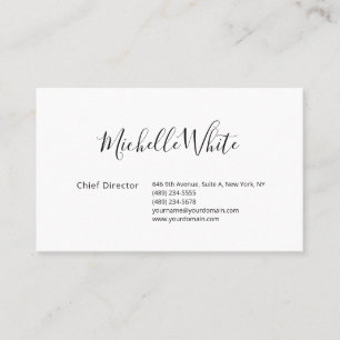 Carte De Visite Élégant Blanc Professionnel Moderne