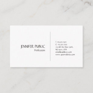 Carte De Visite Elégant Blanc Professionnel Moderne Design élégant