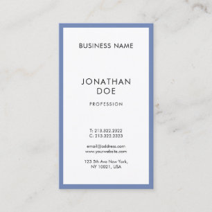 Carte De Visite Elégant bleu blanc moderne élégant professionnel s