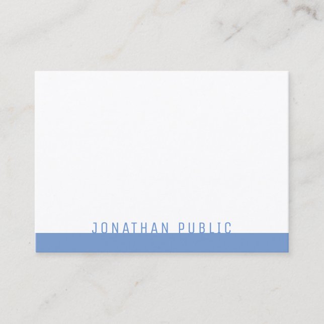 Carte De Visite Elégant bleu blanc moderne Modèle professionnel (Devant)