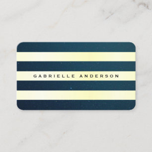 Carte De Visite Élégant Bleu Bouché   Motif de bande