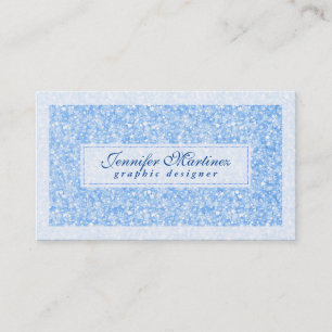 Carte De Visite Elégant bleu clair Parties scintillant & étincelle