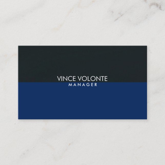 Carte De Visite Élégant bleu gris noir professionnel élégant (Devant)