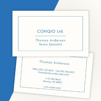 Carte De Visite Élégant bleu traditionnel professionnel