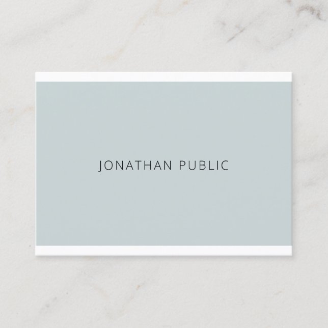 Carte De Visite Elégant bleu vert simple plaine moderne tendance (Devant)