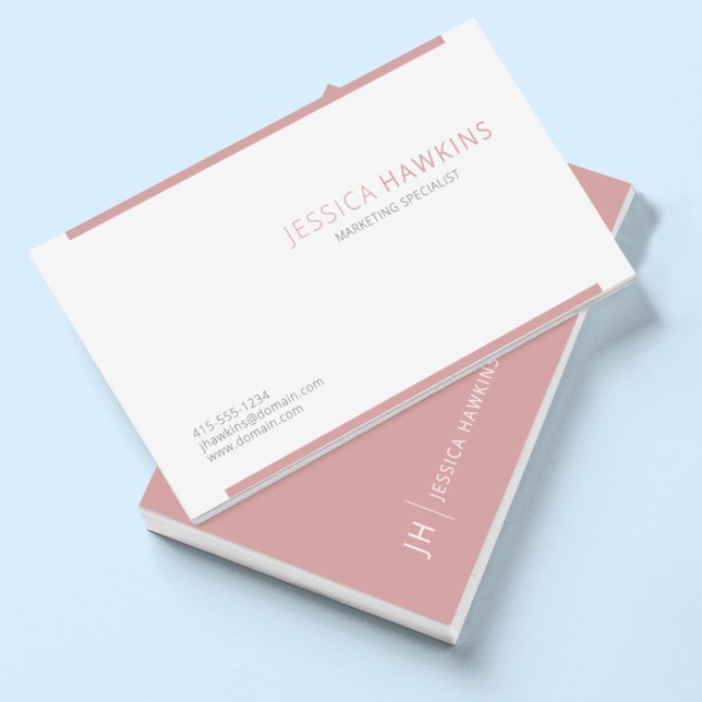 Carte De Visite Élégant bloc moderne Dusty Rose Professional (Créateur téléchargé)