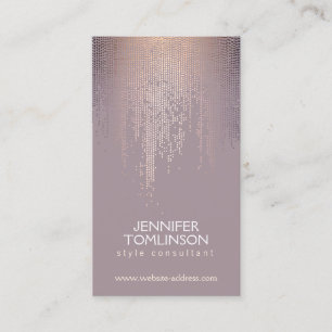 Carte De Visite Elégant Blush Confetti Motif de pluie Mauve