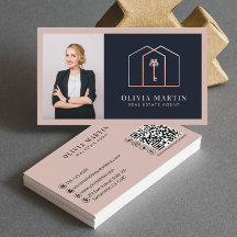 Elegant Blush & Navy Professional Immobilier