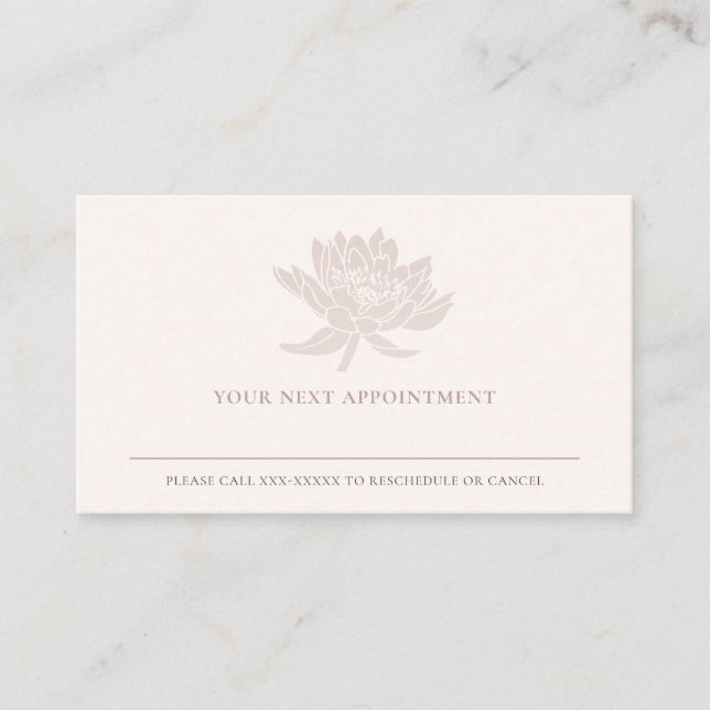 CARTE DE VISITE ÉLÉGANT BLUSH ROSE OR LOTUS NOMINATION FLORALE (Devant)
