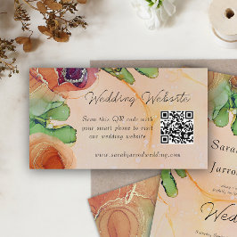 Carte De Visite Elegant Bohemian QR Mariage Website Card