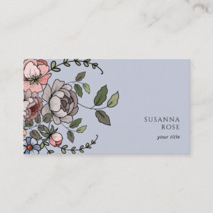 Carte De Visite Élégant Boho Floral Botanical Professionnel