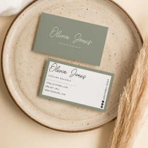 Carte De Visite Élégant Boho Green Branding Moderne tendance Uniqu