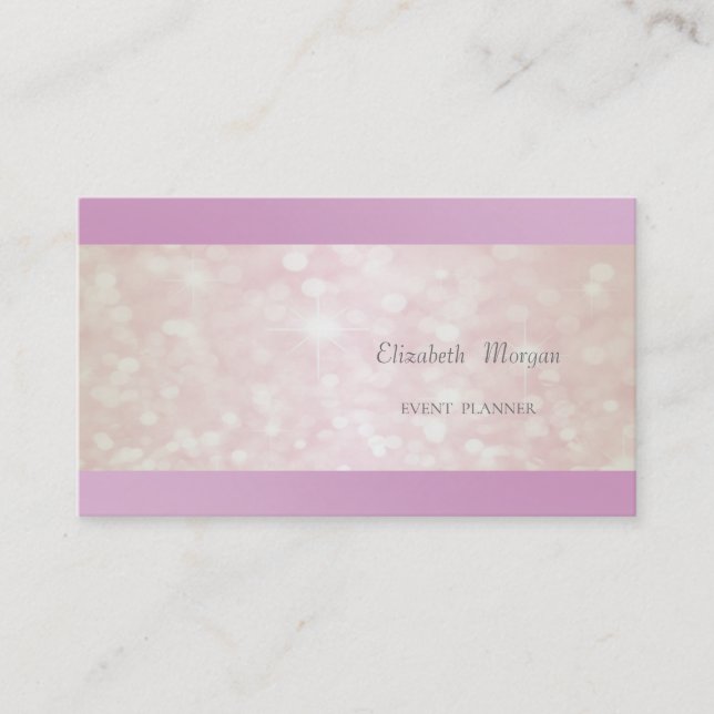Carte De Visite Élégant Bokeh de Glitterie Professionnelle (Devant)