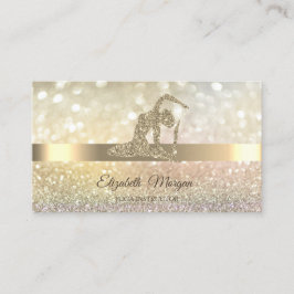 Carte De Visite Elégant Bokeh Gold, Gold Yoga Girl