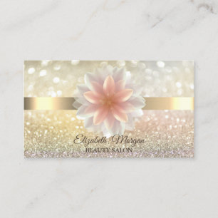 Carte De Visite Elégant Bokeh Gold, Lotus Flower Yoga Reiki Busine