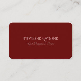 Carte De Visite Elégant bordeaux minimal majestueux