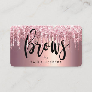 Carte De Visite Élégant bouillon de parties scintillant en or rose