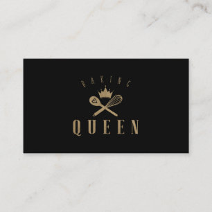 Carte De Visite Élégant boulanger Queen Bakers Whisk & Spoon Crown