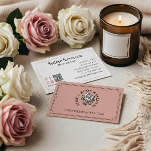 Carte De Visite Elégant cadre décoratif Feminine Floral Rose