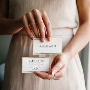 Carte De Visite Élégant cadre doré à la mode minimaliste moderne