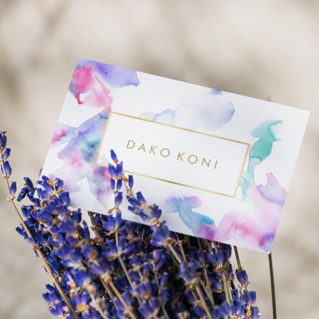 Carte De Visite Elégant cadre floral or (Créateur téléchargé)