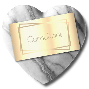 Carte De Visite Elégant cadre moderne couleur or Consultant