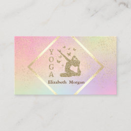 Carte De Visite Elégant Cadre Or, Confetti, Instructeur de Yoga