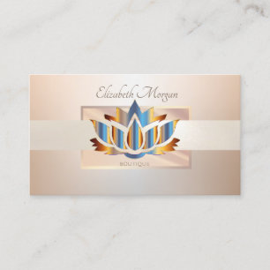 Carte De Visite Elégant Cadre Professionnel Moderne, Stripe Lotus