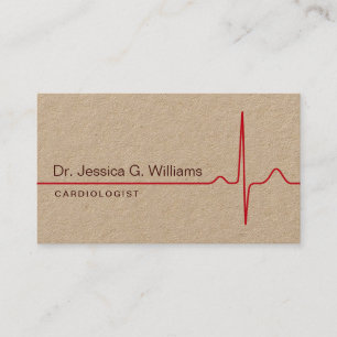 Carte De Visite Élégant cardiologue de la vague ECG Kraft