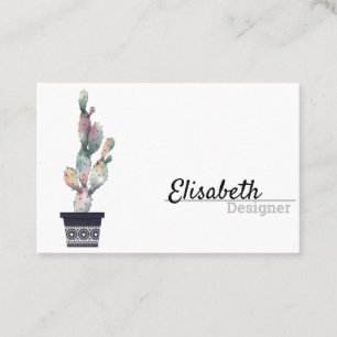 Carte De Visite Élégant casque simple en couleur d'eau de cactus d
