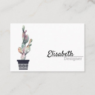 Carte De Visite Élégant casque simple en couleur d'eau de cactus d